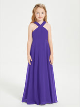 Robes de Demoiselles d'Honneur Junior Longues à Décolleté Grec Régence