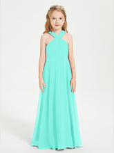 Robes de Demoiselles d'Honneur Junior Longues à Décolleté Grec Spa