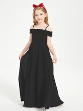 Chic Robes de Demoiselles d'Honneur Junior Hors de l'Épaule Noir