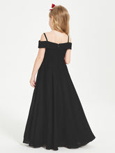 Chic Robes de Demoiselles d'Honneur Junior Hors de l'Épaule Noir