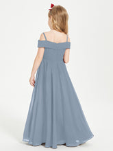 Chic Robes de Demoiselles d'Honneur Junior Hors de l'Épaule Bleu Poudré