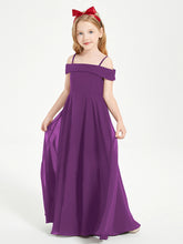 Chic Robes de Demoiselles d'Honneur Junior Hors de l'Épaule Raisin