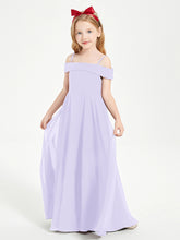 Chic Robes de Demoiselles d'Honneur Junior Hors de l'Épaule Lilas