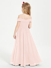 Chic Robes de Demoiselles d'Honneur Junior Hors de l'Épaule Rose Perle