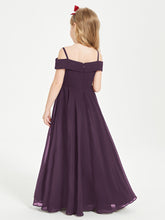 Chic Robes de Demoiselles d'Honneur Junior Hors de l'Épaule Plum