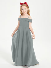 Chic Robes de Demoiselles d'Honneur Junior Hors de l'Épaule Gris Acier