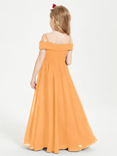Chic Robes de Demoiselles d'Honneur Junior Hors de l'Épaule Mandarine