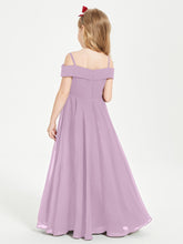 Chic Robes de Demoiselles d'Honneur Junior Hors de l'Épaule Glycine