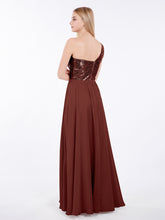 Paillettes Bustier Mousseline Jupe Robe terracotta