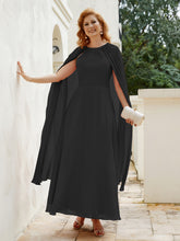 Robe de A-ligne à Col en Bijou Longueur de Mollet en Mousseline Noir