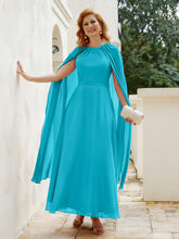 Robe de A-ligne à Col en Bijou Longueur de Mollet en Mousseline Jade