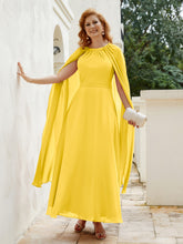 Robe de A-ligne à Col en Bijou Longueur de Mollet en Mousseline Souci