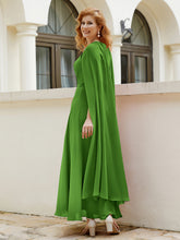 Robe de A-ligne à Col en Bijou Longueur de Mollet en Mousseline Mousse
