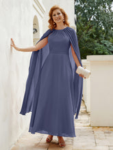 Robe de A-ligne à Col en Bijou Longueur de Mollet en Mousseline Orageux