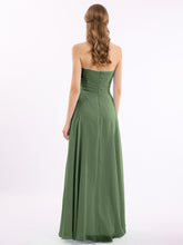 CROISÉ-Plissée Empire Mousseline Robe Avec Cœur Olive Verte