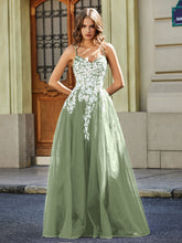 Maxi Robe Appliquée en Dentelle à Col en Cœur Sauge Poudrée Grande Taille