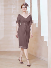 Robe en Mousseline à Col en V Orné de Strass Vintage Mauve