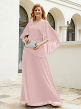 Robe Perlée Longueur au Sol avec Manches Flottantes à Col en V Rose Poudré