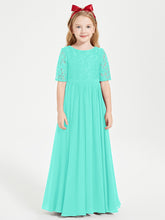 Robes de Demoiselle d'Honneur Junior en Dentelle à Demi-Manches Spa