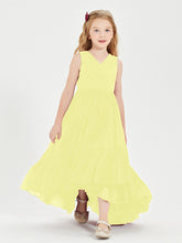 Boho Robes de Demoiselles d'Honneur Junior à Jupe en Cascade Jonquille
