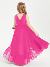Boho Robes de Demoiselles d'Honneur Junior à Jupe en Cascade Fuchsia
