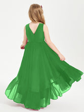 Boho Robes de Demoiselles d'Honneur Junior à Jupe en Cascade Vert