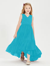 Boho Robes de Demoiselles d'Honneur Junior à Jupe en Cascade Jade