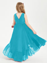 Boho Robes de Demoiselles d'Honneur Junior à Jupe en Cascade Jade