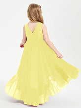 Boho Robes de Demoiselles d'Honneur Junior à Jupe en Cascade Citron