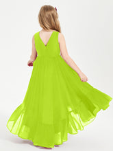Boho Robes de Demoiselles d'Honneur Junior à Jupe en Cascade Vert Citron