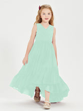 Boho Robes de Demoiselles d'Honneur Junior à Jupe en Cascade Vert Menthe