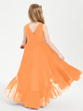 Boho Robes de Demoiselles d'Honneur Junior à Jupe en Cascade Orange