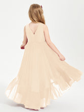 Boho Robes de Demoiselles d'Honneur Junior à Jupe en Cascade Pêche