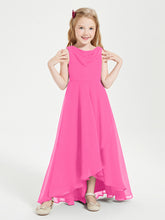 Junior Robes de Demoiselle d'Honneur Modernes à Col Cowl Asymétrique Azalée