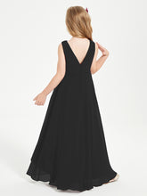 Junior Robes de Demoiselle d'Honneur Modernes à Col Cowl Asymétrique Noir