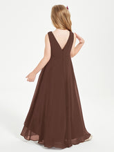 Junior Robes de Demoiselle d'Honneur Modernes à Col Cowl Asymétrique Chocolat