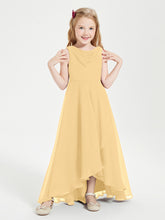Junior Robes de Demoiselle d'Honneur Modernes à Col Cowl Asymétrique Or
