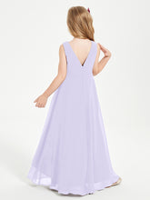 Junior Robes de Demoiselle d'Honneur Modernes à Col Cowl Asymétrique Lilas
