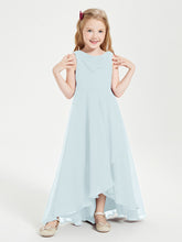 Junior Robes de Demoiselle d'Honneur Modernes à Col Cowl Asymétrique Brume
