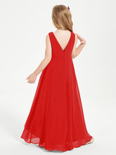 Junior Robes de Demoiselle d'Honneur Modernes à Col Cowl Asymétrique Rouge