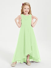 Junior Robes de Demoiselle d'Honneur Modernes à Col Cowl Asymétrique Sauge