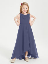 Junior Robes de Demoiselle d'Honneur Modernes à Col Cowl Asymétrique Orageux
