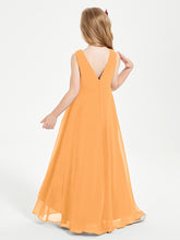 Junior Robes de Demoiselle d'Honneur Modernes à Col Cowl Asymétrique Mandarine