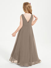 Junior Robes de Demoiselle d'Honneur Modernes à Col Cowl Asymétrique Taupe