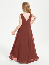 Junior Robes de Demoiselle d'Honneur Modernes à Col Cowl Asymétrique Terracotta
