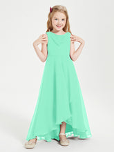 Junior Robes de Demoiselle d'Honneur Modernes à Col Cowl Asymétrique Turquoise