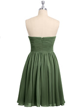 Sans Bretelles Col en Cœur Robe Demoiselle d'honneur Courte Olive Verte
