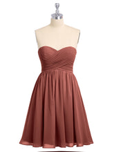 Sans Bretelles Col en Cœur Robe Demoiselle d'honneur Courte terracotta
