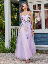 Robe de A-ligne en Tulle Longeur de Mollet à Col en Cœur Lilas Grande Taille