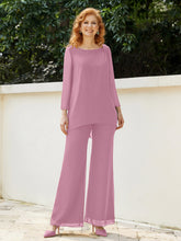 Pantsuit Perlé en Mousseline à Col en Scoop Longueur au Sol Flamant